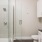 a bathroom with a glass shower