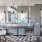 a kitchen with a marble island
